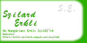 szilard erkli business card